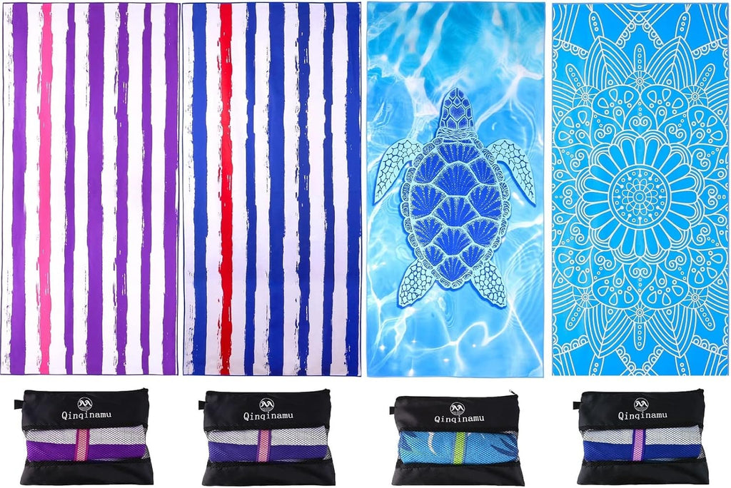 Skiennix Microfiber Beach Towel - Oversized, Lightweight & Sand-Free | 71"x32" XL for Travel, Yoga & Camping
