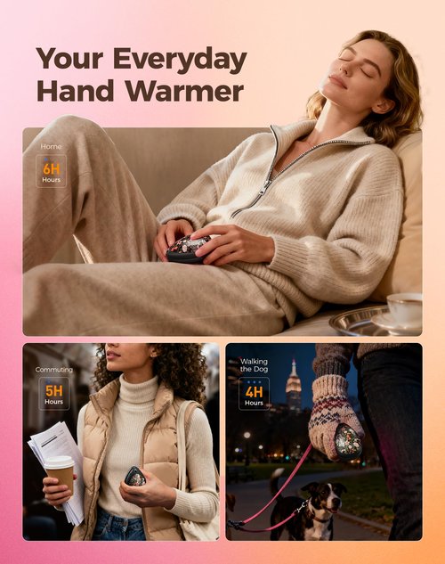 OCOOPA Women Rechargeable Hand Warmers 2 Pack, Portable, Stylish, Diamond-Shape Magnetic Electric Handwarmer, Reusable Pocket Heater, 2026 Tech Gifts for Christmas, Raynaud, Hiking, Camping, UT4 Rare