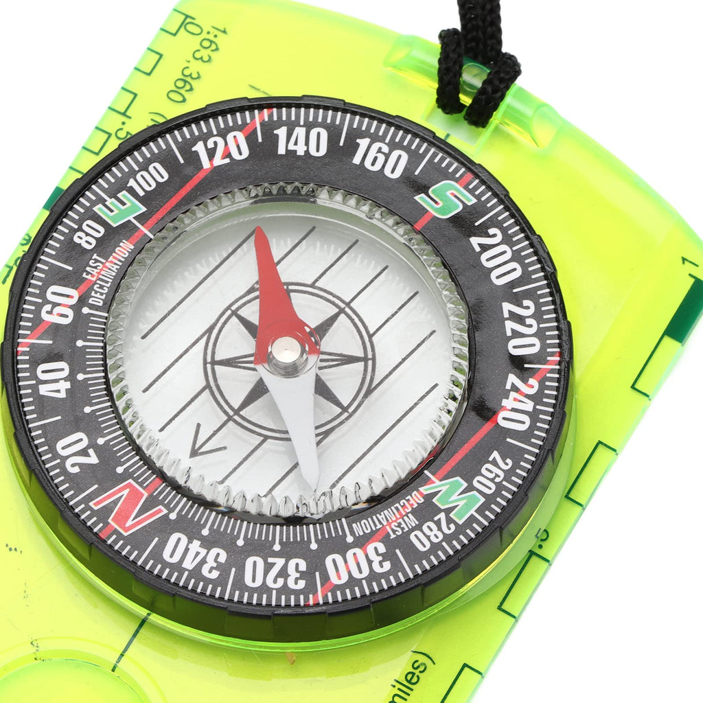 Hapivida Orienteering Compass, Professional Lightweight Map Compass with Magnifying Glass 360° Rotating Bezel 1:24000 Scale Acrylic Base Plate for Hiking Backpacking Navigation Outdoor Adventures