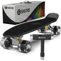 Skatro Mini Cruiser Skateboard. 22x6inch Retro Style Plastic Board Comes Complete