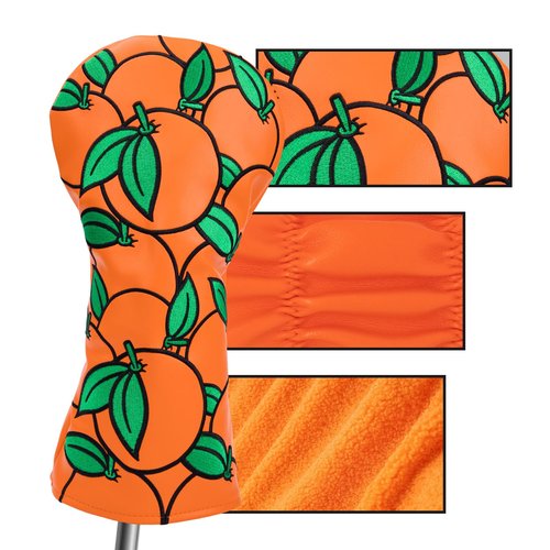 Montela Golf Club Covers Orange Golf Head Cover Driver Covers Fairway Wood Headcover Hybrid Cover Leather Golf Headcover for Scotty Cameron Taylormade Titleist Odyssey (for Hybrid)