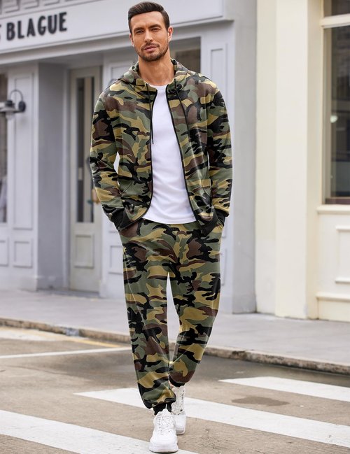 COOFANDY Mens Tracksuit Set Sports Track Suits for Men Athletic Sweatsuit Men Sports Jacket And Pants