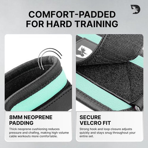 DMoose Fitness Ankle Strap - Premium Padded Cuffs for Cable Machines | Ideal for Booty Workouts & Leg Extensions