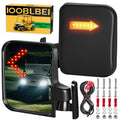 IOOBLBEI Golf Cart Rear View Mirrors, Square Tube Golf Cart Roof Bracket Side Mirrors with Turn Signal Lights, Folding Mirrors for Club Car EZGO Yamaha Kandi, Collision Protection, Street Legal