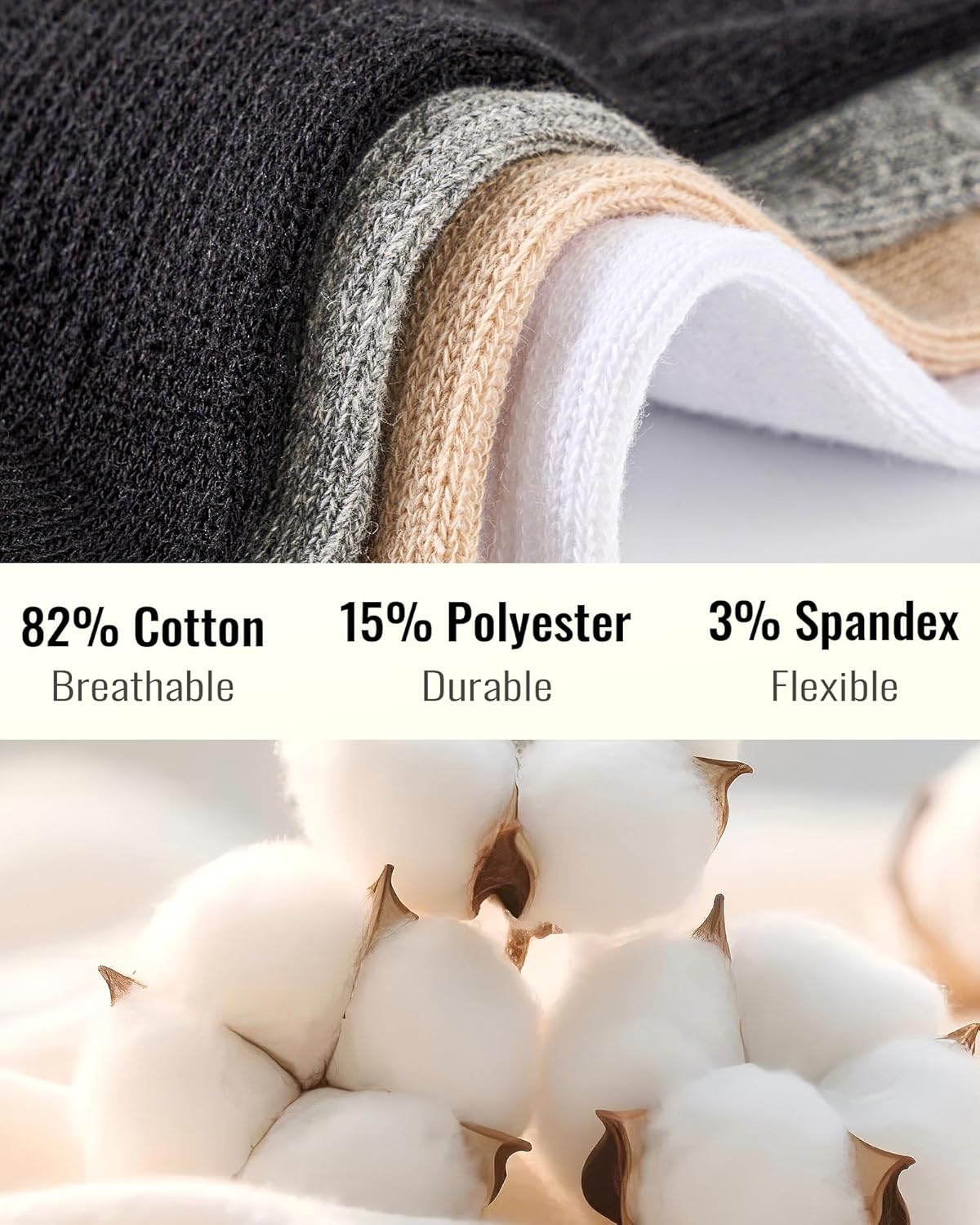 Skiennix No Show Socks - Non-Slip Invisible Liners for Flats | Breathable Cotton, 6 Pairs Gift Box
