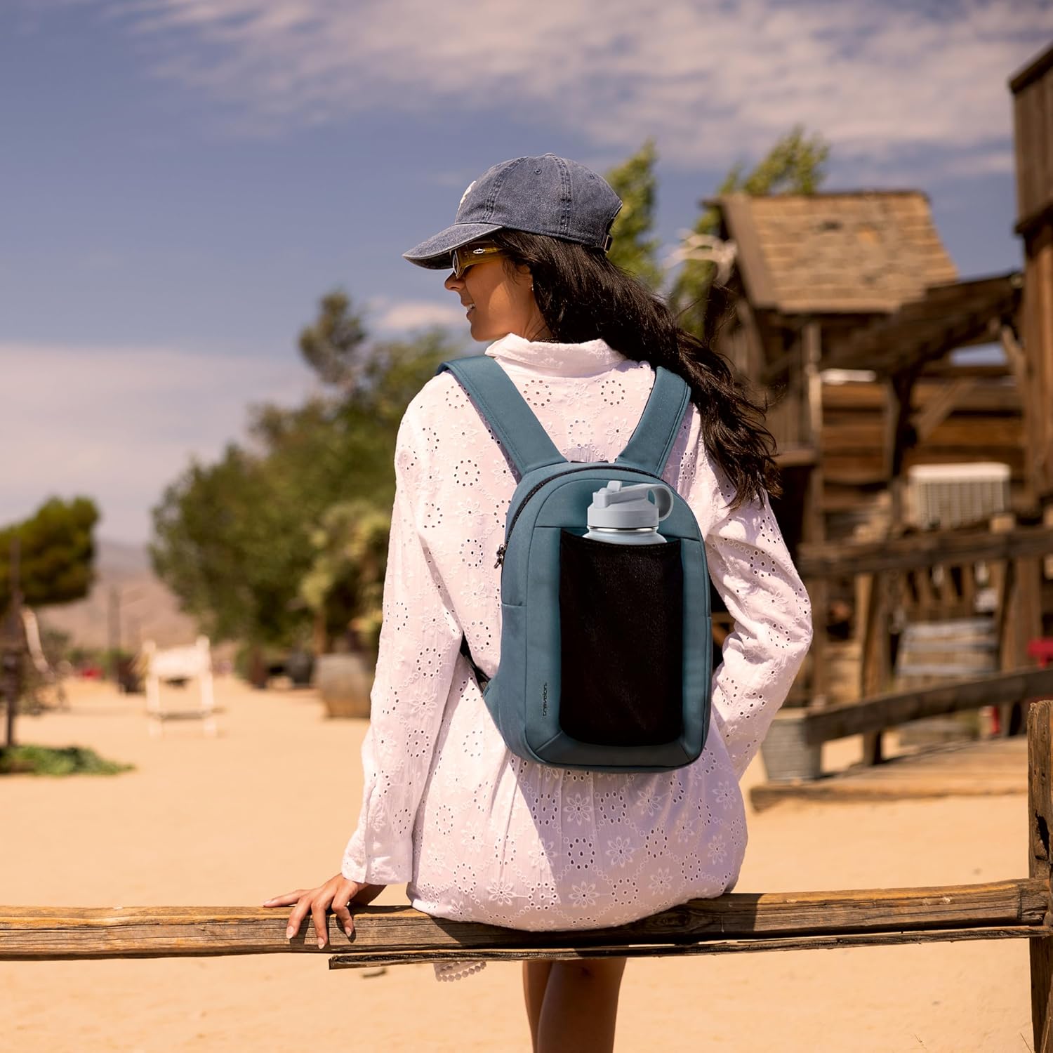 Travelon Anti-Theft Small Backpack - XL Water Bottle Pocket for Secure Travel Essentials