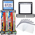 Moxweyeni Race Medal Display - Wall-Mounted Bib Holder Rack for Runners | Perfect Gift Idea
