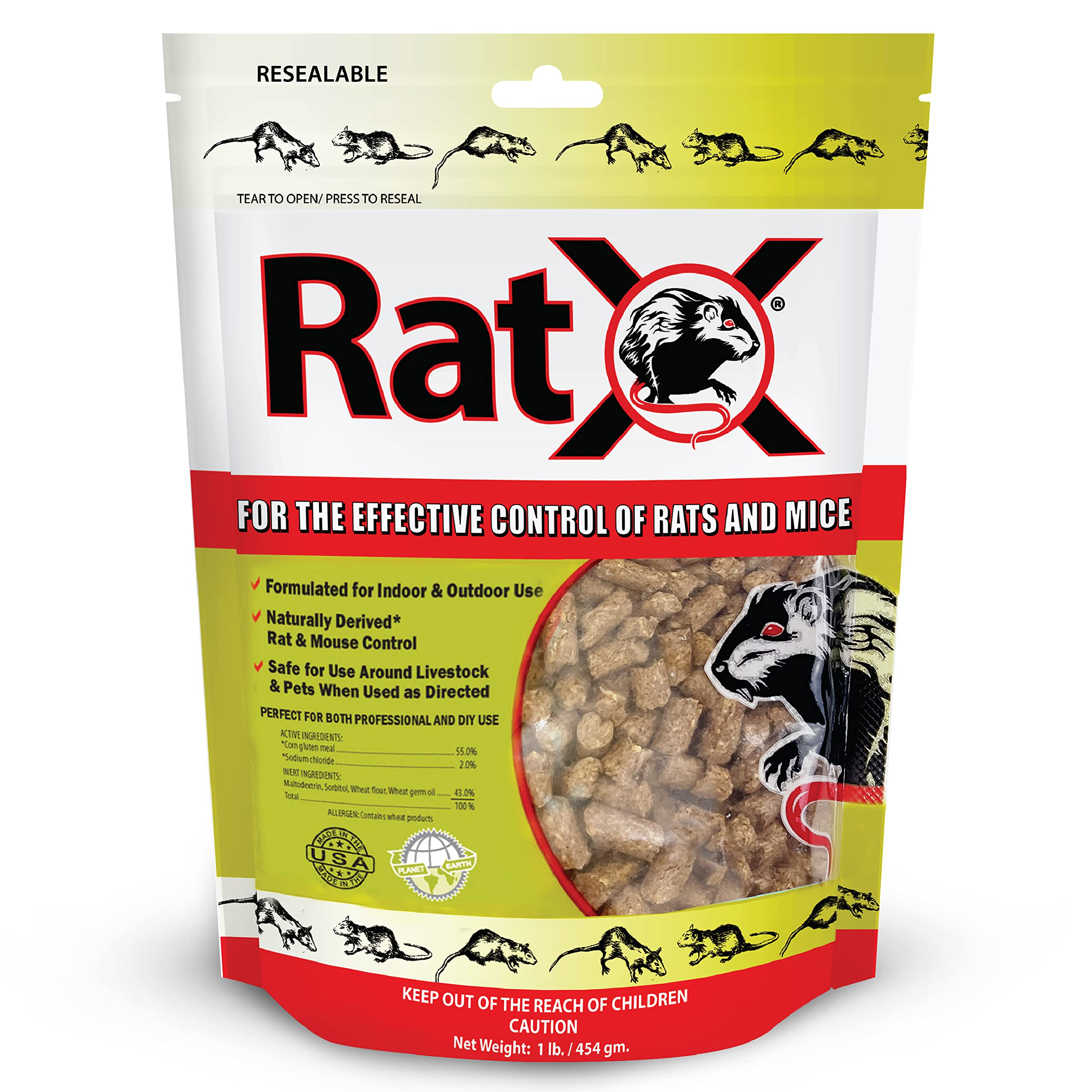 RatX All-Natural Humane Rat and Mouse 1 lb. Bag - EcoClear Products 620101