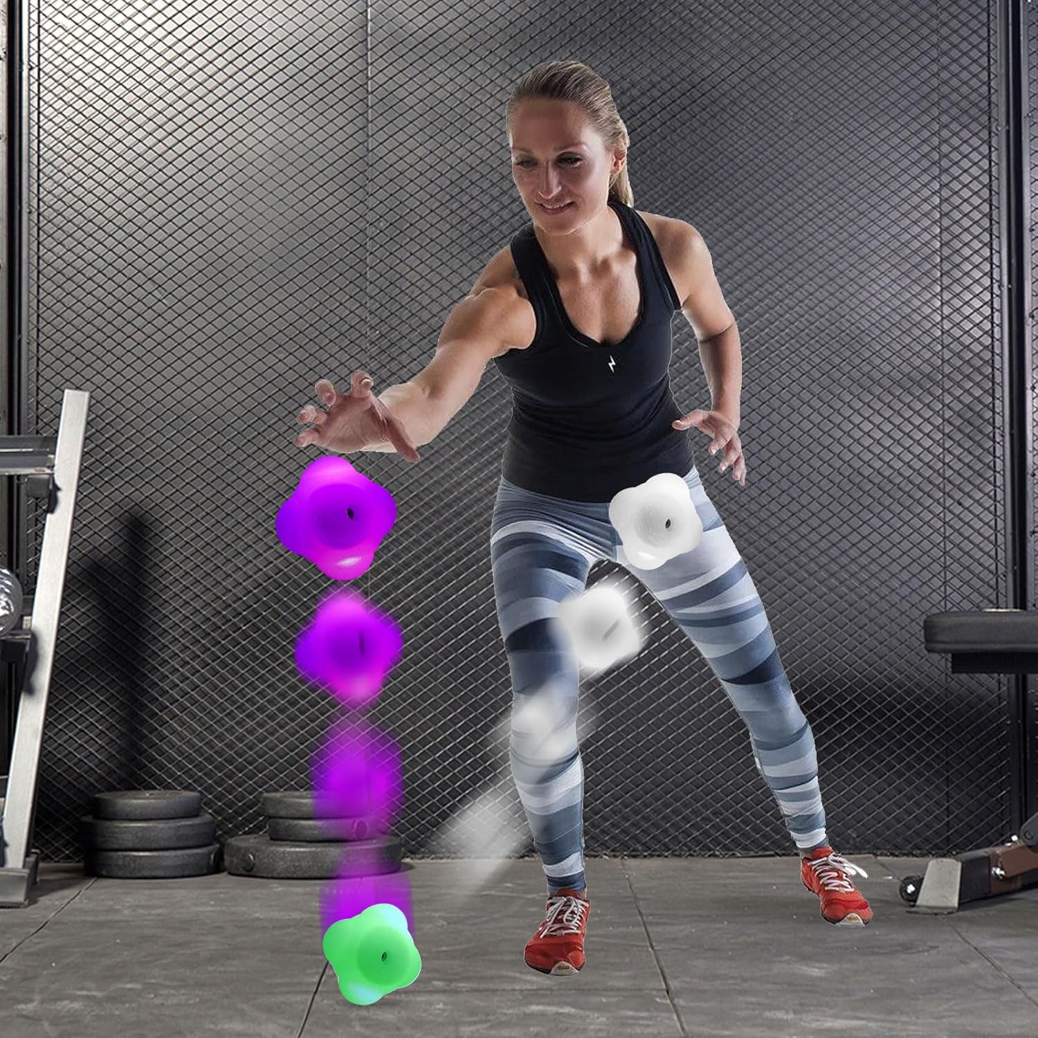 Smart Reaction Ball - Reflex Training Tool with Color-Changing Lights | Rechargeable Silicone Design