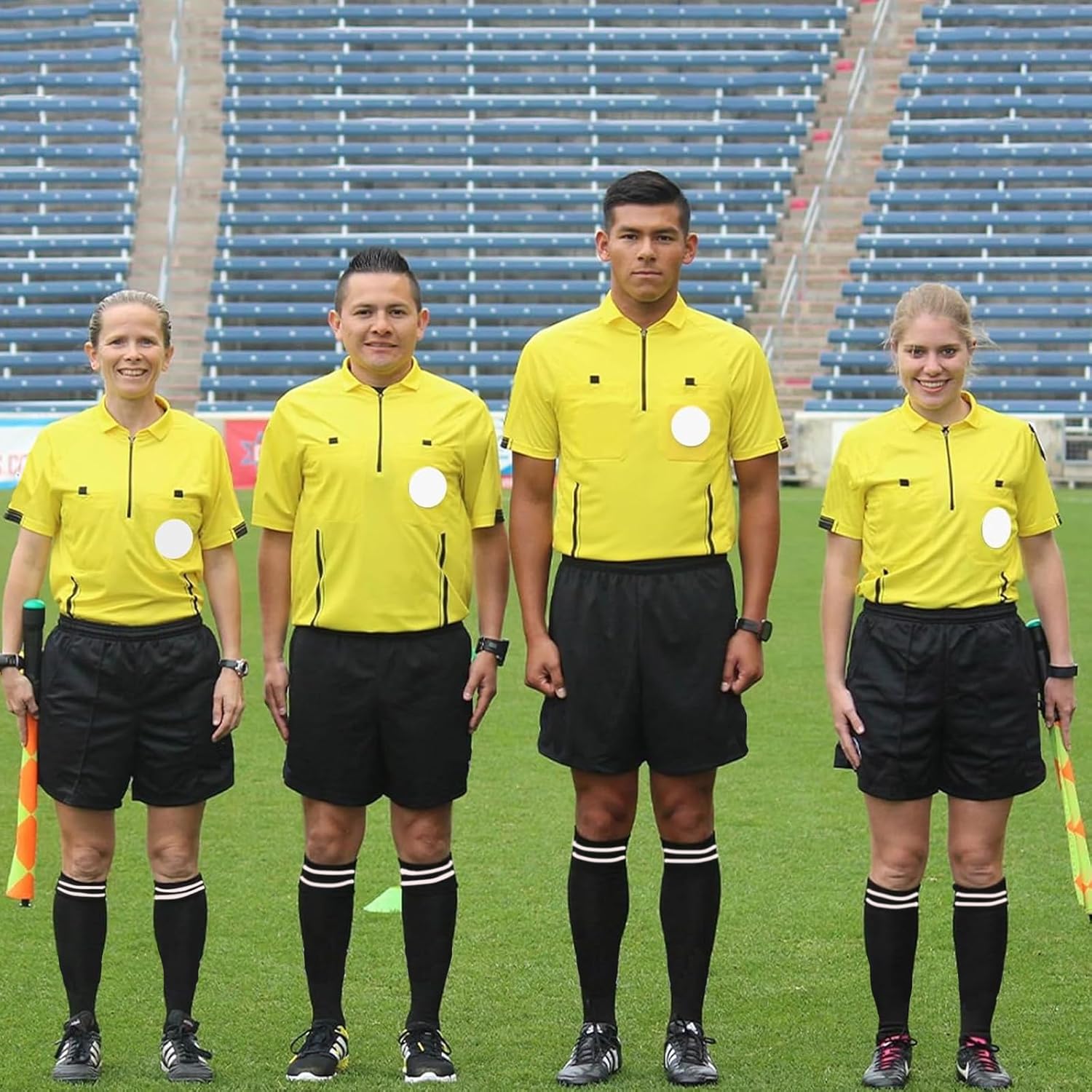 Redgino Soccer Referee Kit - Pro Jersey, Shorts, Whistle, Socks & Flags | Complete Umpire Uniform for Adults & Teens