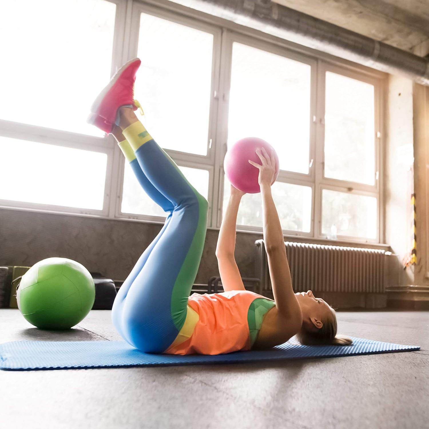 URBNFit Mini Exercise Ball 9” - Stability Ball for Core Strength & Balance | Anti-Burst Design for Home, Office & Gym
