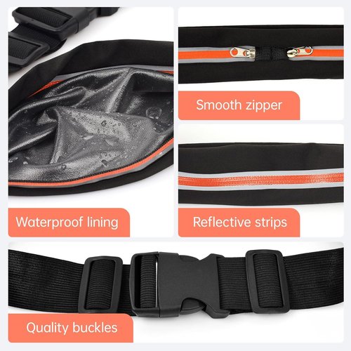 JUMAHE Slim Running Belt - Phone Holder Fanny Pack for Keys & Accessories | Fits All Cell Phones, Orange