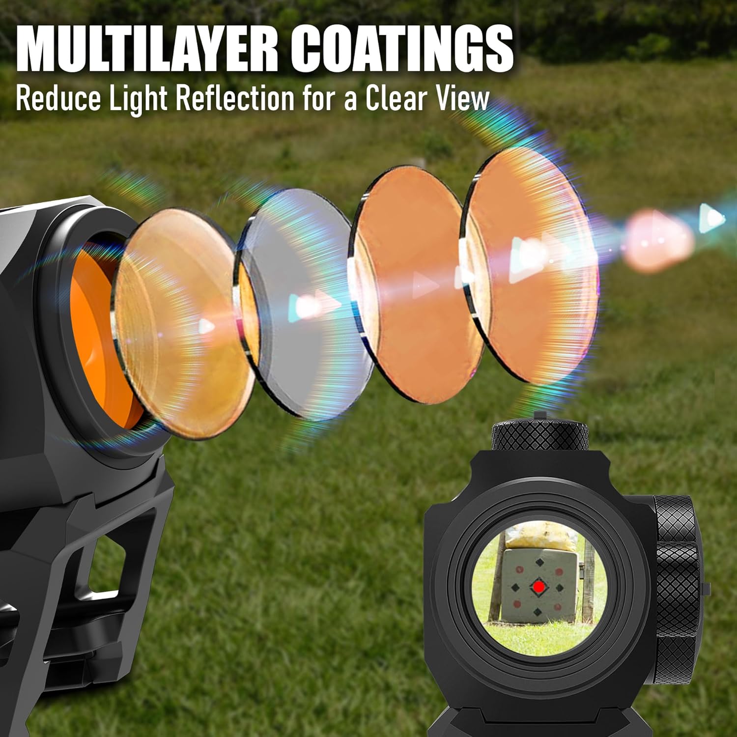 UUQ Compact Red Dot Sight - 2 MOA Shake Awake Optic with 11-Level Brightness | IPX7 Waterproof, 1000G Shockproof