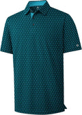 ZITY Men's Golf Polo Shirt - Short Sleeve Performance with Moisture-Wicking Print Patterns