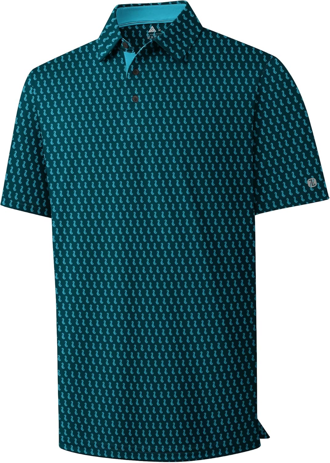 ZITY Men's Golf Polo Shirt - Short Sleeve Performance with Moisture-Wicking Print Patterns