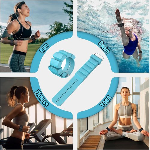 Adjustable 2 LB Ankle Wrist Weights Pair Women Men, Wearable Ankle/Wrist Weights Suitable for Yoga, Exercise,Barre,Strength Training Set of 2 (1Lb Each) (blue)