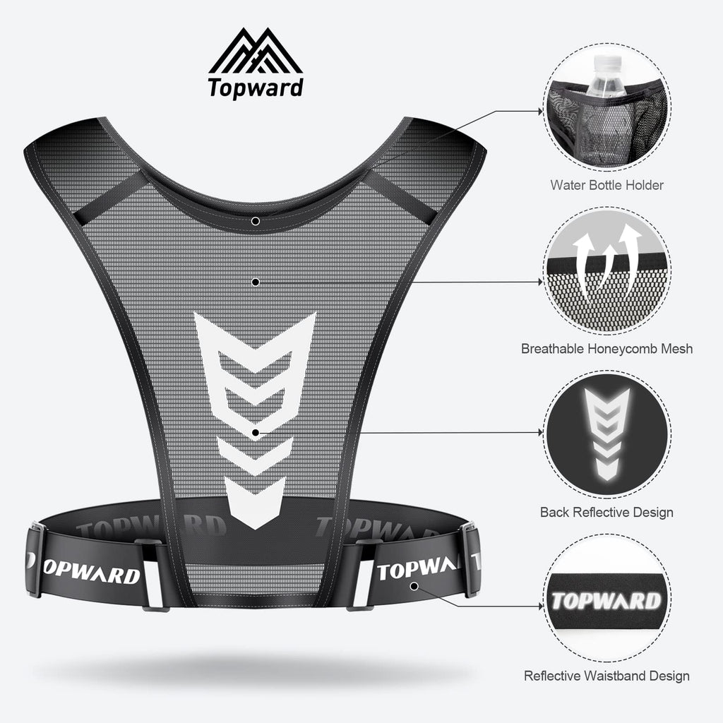 Topward Running Phone Holder Vest for Men Women Jogging Walking Exercise & Gym Workout. Waterproof Chest Pack for All Smartphones
