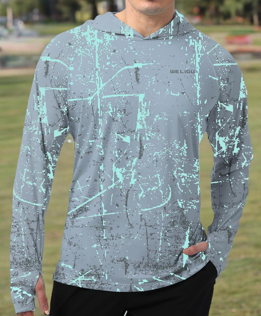 Skiennix Men's Sun Protection Hoodie - UPF 50+ Long Sleeve SPF Shirt for Fishing & Hiking | Lightweight