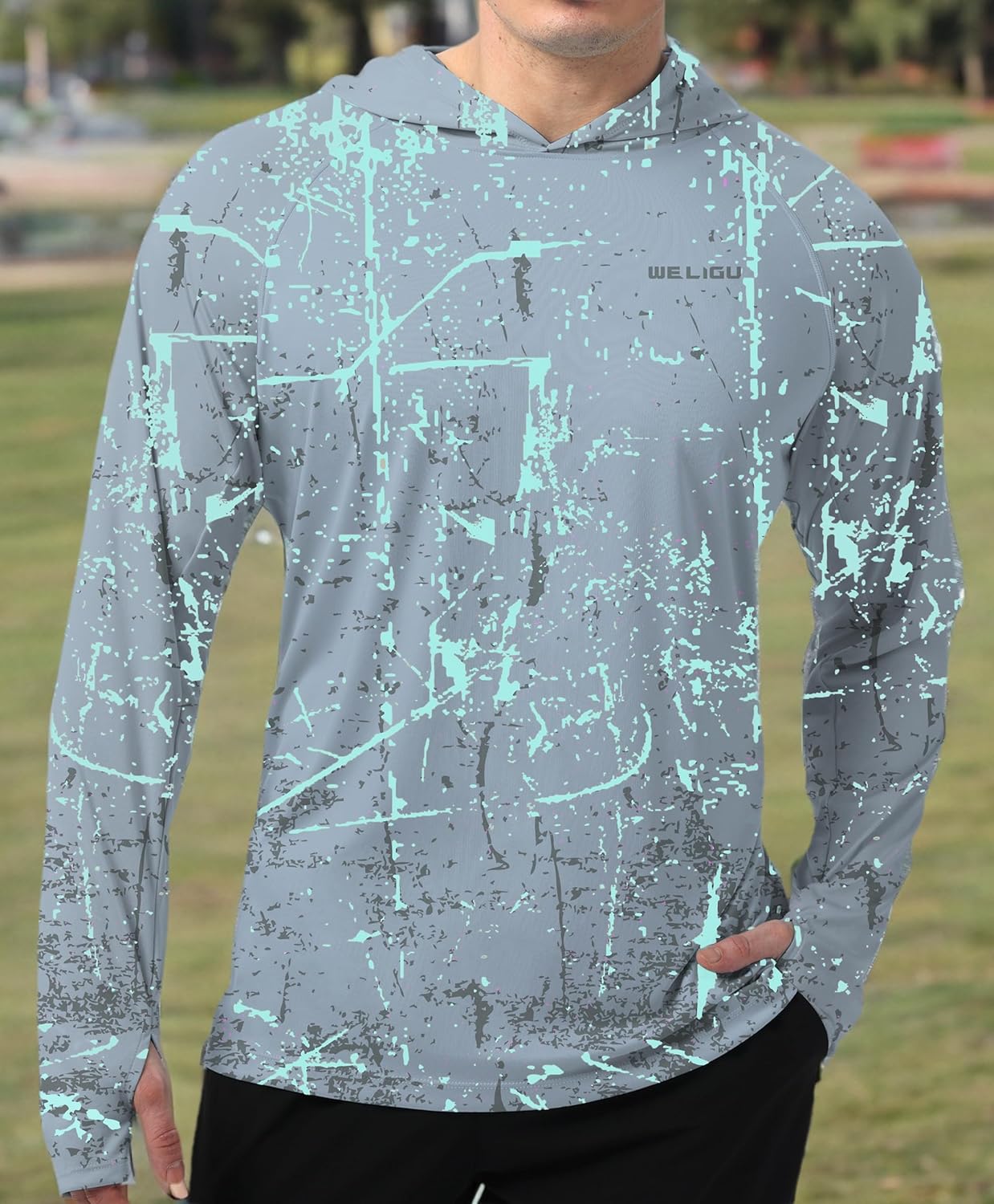 Skiennix Men's Sun Protection Hoodie - UPF 50+ Long Sleeve SPF Shirt for Fishing & Hiking | Lightweight