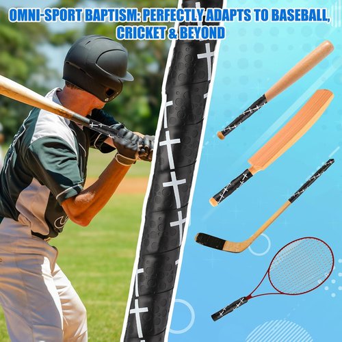 Cross Baseball Bat Grip Tape - 1.75mm Precut Full Adhesive Wraps for Enhanced Thickness & Unique Design