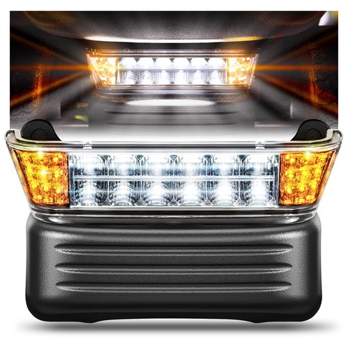Club Car Precedent LED Headlight with Bumper, 12V Golf Cart Headlight Kit for Club Car Precedent 2004-UP Electric Golf Carts, DOT Approved Street Legal Club Car Headlight, OEM# 102524801, 10252480-1