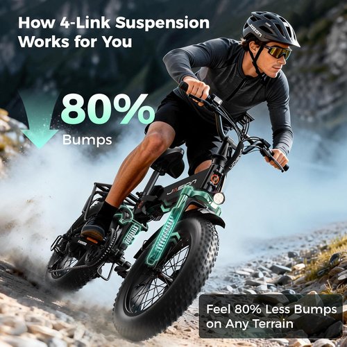 Jasion X-Hunter Foldable Electric Bike - 1400W Motor, 30MPH, 70+ Miles Range, 20'' Fat Tires | Black & Grey