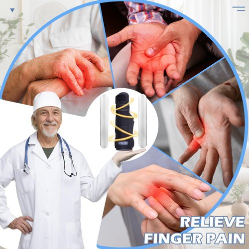 Finger Splint Brace,Supports Pinky,Ring,Middle,Metacarpals & Knuckles,Adjustable Left Right Hand Braces,Straightener for Trigger Fingers Splints,Broken,Arthritis,Fracture,Sprain,Injury,Tendonitis