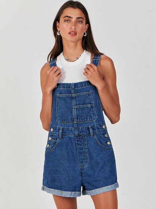 ANRABESS Denim Shorts Overalls - Casual Loose Fit Adjustable Romper for Women | Summer 2026 Style