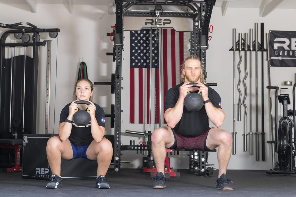 REP Fitness Single Kettlebells - Cast Iron Strength Training Weights 5lb to 50lb | Home Gym Essential