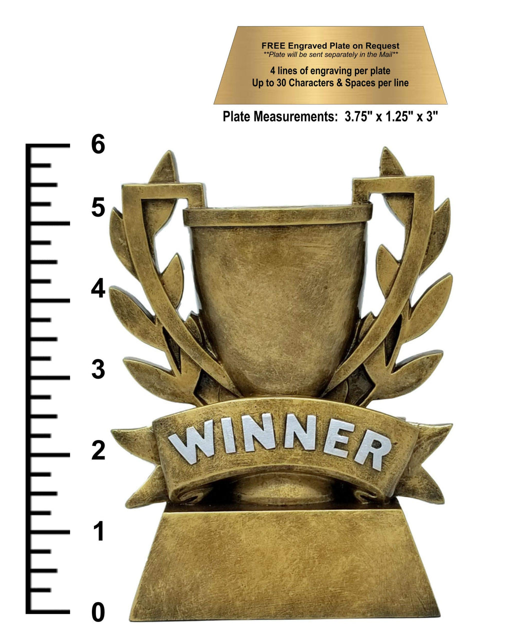 Decade Awards Winner Cup Trophy - 6 Inch Tall | Champion Golden Laurel Wreath Award | Celebrate Triumphs of Sports, Business and Academic Achievers - Engraved Plate on Request