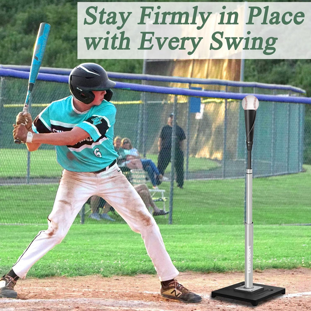 Skiennix Portable Baseball Batting Tee - Adjustable 24-46 Inches, Heavy-Duty Metal Base | Easy Assembly for Baseball, Softball, T-Ball