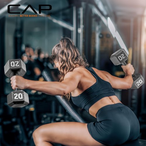 CAP Cast Iron Hex Dumbbell, Pair, 5 lb