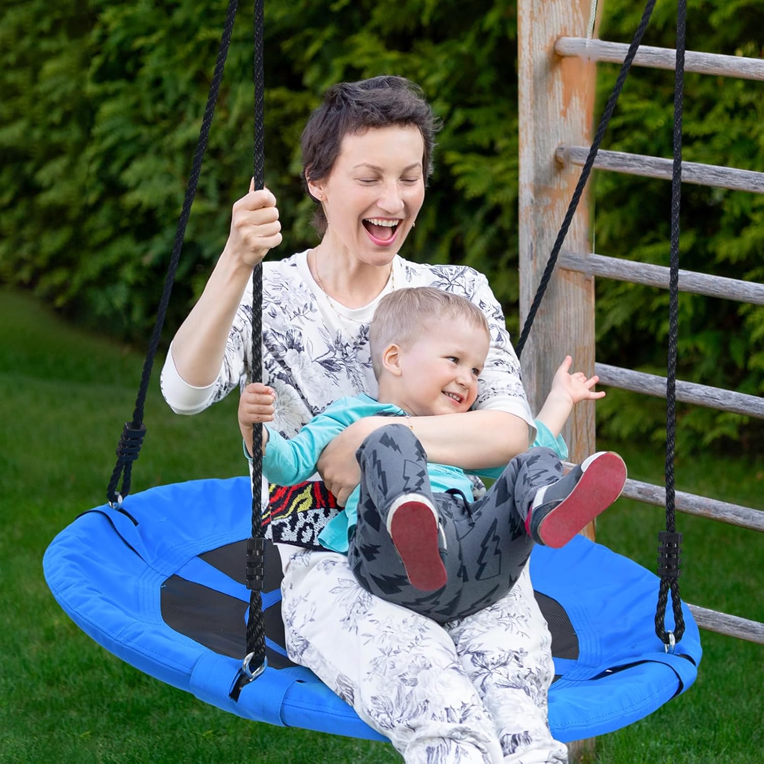 Trekassy 40-Inch Saucer Tree Swing - 700lb Capacity, Waterproof 900D Oxford, Steel Frame, Blue