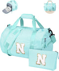 Grandmom's Personalized Girls Travel Duffle Bag - Initial Overnight Bag with Shoe Compartment | Birthday Gift (Letter N)