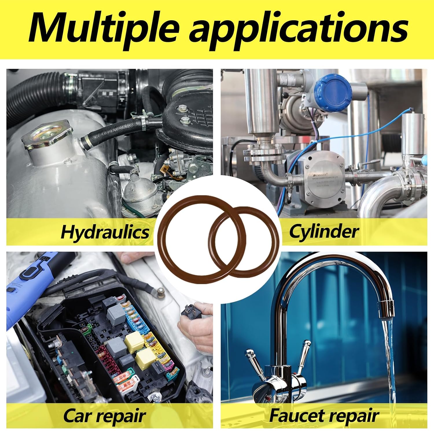 Viton O-Ring Assortment Kit - 386 PCS in 30 Sizes for Automotive, Plumbing & Hydraulic Repairs | 75A Durometer
