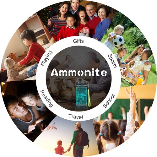 Ammonite Axolotl Water Bottle - 3D Glowing LED Light, 14 OZ Tritan BPA Free | Perfect Travel Cup for Kids