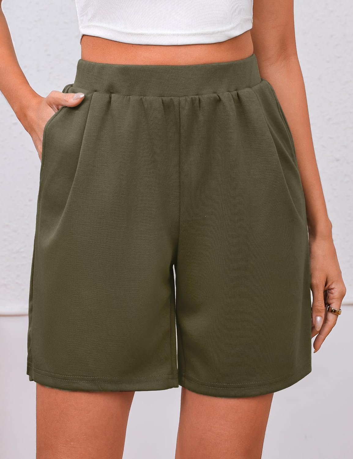 Quenteen Women's Air Layer Shorts - Casual Loose Athletic Running Shorts with Pockets | Summer Comfort
