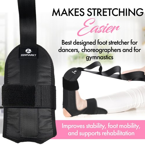 Stretch Strap with Loops for Foot and Calf - Ideal for Physical Therapy, Achilles Tendonitis Relief, and Plantar Fasciitis - Perfect for Yoga, Gymnastics, and Flexibility Training