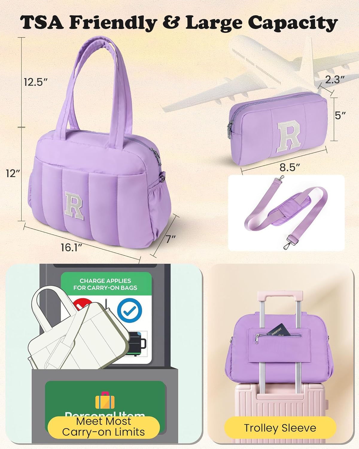 Skiennix Customizable Kids Duffle Bag | Stylish Overnight Bag with Wet Pocket & Makeup Pouch for Girls