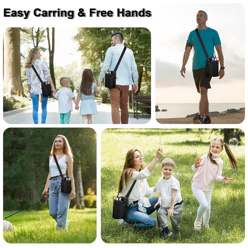 Cosmos Water Bottle Bag Crossbody Bottle Holder Carrier Case Bag Bottle Sling Bag Pouch with Adjustable Shoulder Strap & Pocket, Fits 30 to 48 oz Bottle for Hiking Camping Walking Travel & Fishing