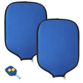 PEUTIER 2pcs Pickleball Paddle Covers, Waterproof Neoprene Pickle Ball Covers Protective Pickleball Racket Holder Sleeve with Zipper Fits Most Paddle Racket (Blue)