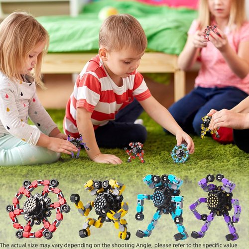 Gokeey Fidget Spinner Set - 4 Transformable Stress Relief Toys for Kids & Adults | Perfect for Ages 8-13