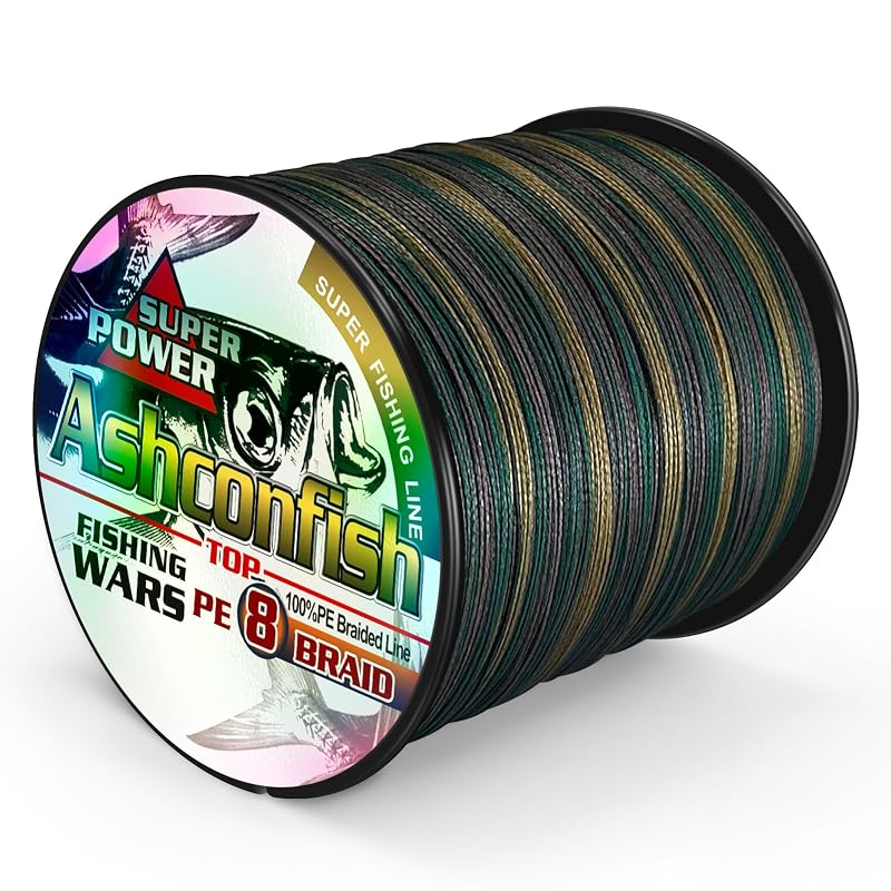 Ashconfish 8-Strand Braided Fishing Line 1000M (328Yd) Abrasion-Resistant Zero Stretch