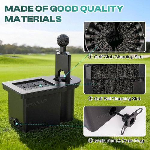 DRIVE UP Golf Cart Ball Washer and Club Cleaner Kit, Passenger Side EZGO Golf Ball Cleaner and Club Head Washer, Suitable for RXV Gas and Electric Golf Carts, OEM 603836