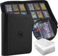 Skiennix Toploader Binder - Holds 360 Cards | Includes 100 Toploaders - 9-Pocket PU Cover for TCG & Sports Cards