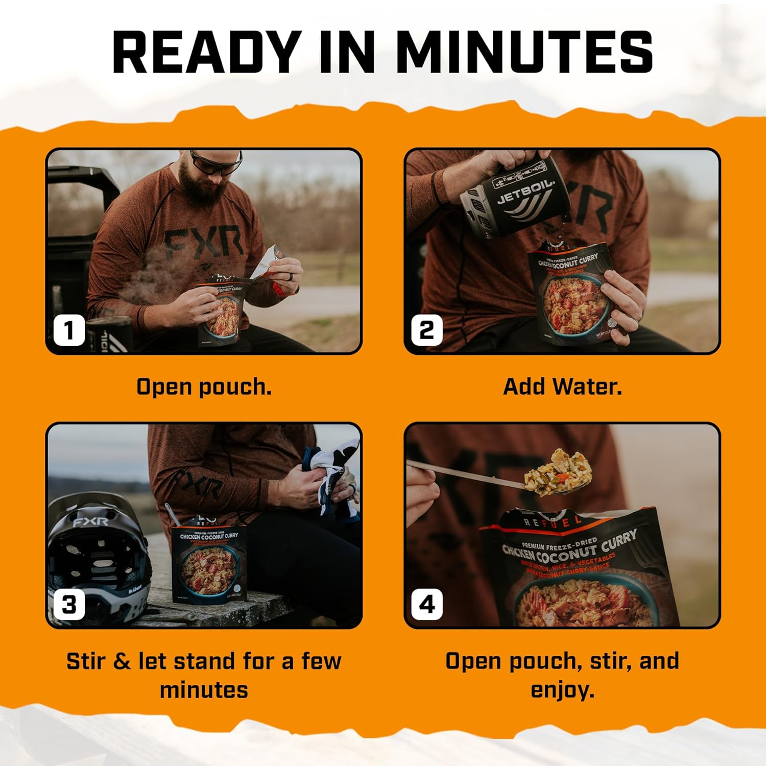 Peak Refuel Chicken Coconut Curry - High Protein Freeze Dried Backpacking Food | Quick Prep (2 Servings)