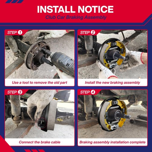 SUPGCPER Club Car Brake Assembly, Golf Cart Rear Brake Cluster Fit Club Car DS & Precedent 1995-UP, Tempo 2018-UP, Driver and Passenger Side, Club Car Brake Kit OEM Replace# 101823301, 103380202