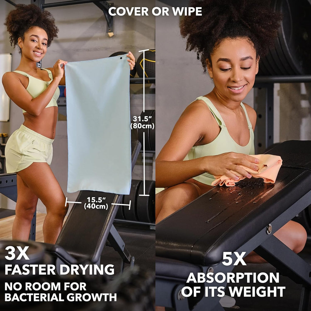 Trailoom Microfiber Workout Towels - Quick-Dry, Highly Absorbent & Odor-Free - Set of 5 Pastel Gym Towels for Yoga, Tennis, Running & More