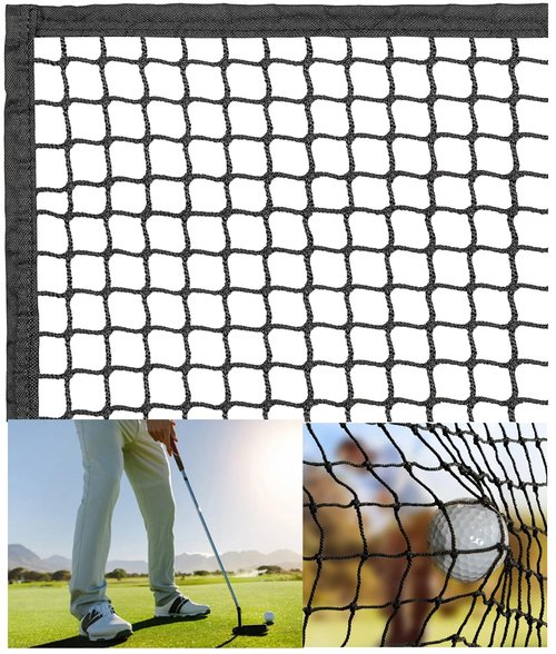 10FT x 10FT Strong Durable Heavy Duty Frequent Use Sports Barrier Net with Around Finished Seam Hitting Practice Nylon Netting High Impact Indoor Outdoor for Golf Baseball Hockey Soccer