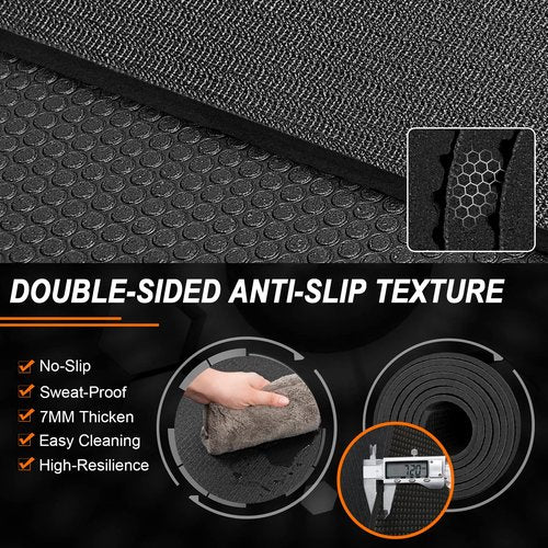 anngrowy Large Exercise Mat 6'x4'x7mm Workout Mats for Home Gym Mats Gym Flooring Rubber Workout Mat Fitness Mat Large Yoga Mat Cardio for Weightlifting, Jump Rope, MMA, Stretch, Pilates, Non-Slip